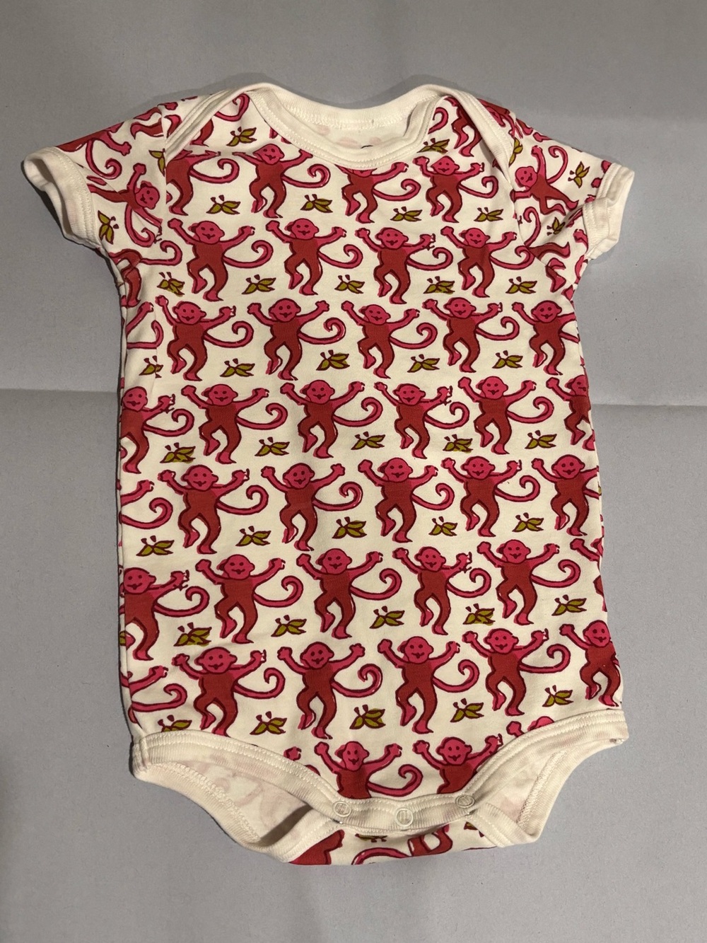 Roberta Roller Rabbit Infant Classic Monkey Print Onesie Size 6/9 Months